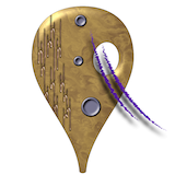 An abstract gold mask
